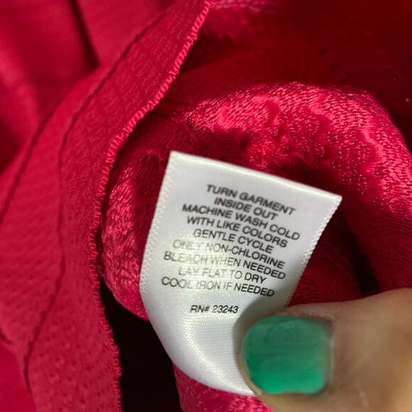 New York & Company Pink Aztec Pleated Strapless Textured Mini Dress Medium NWT - Picture 10 of 12